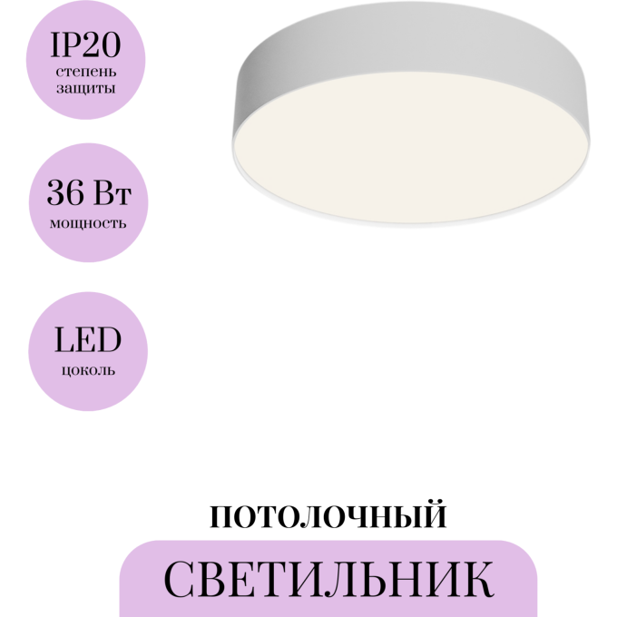 Потолочный светильник MAYTONI ZON C032CL-36W4K-RD-W